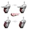 Service Caster 3 Inch Maroon Polyurethane Swivel 3/8 Inch Stem Caster Total Lock Brake, 2PK SCC-TSTTL20S314-PPUB-MRN-381615-2-S2 - alternate 3